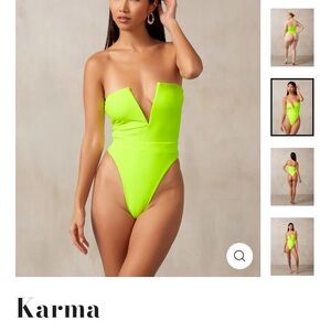 MBM Swim Karma Bright Green Women's One Piece Swimsuit